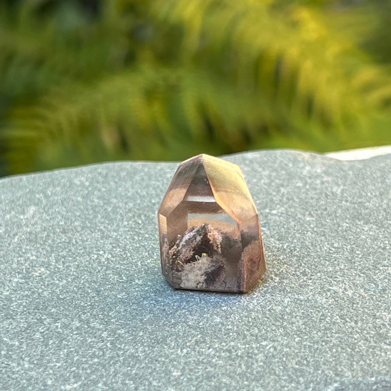 Tiny Phantom point chlorite crystal from Brazil unique