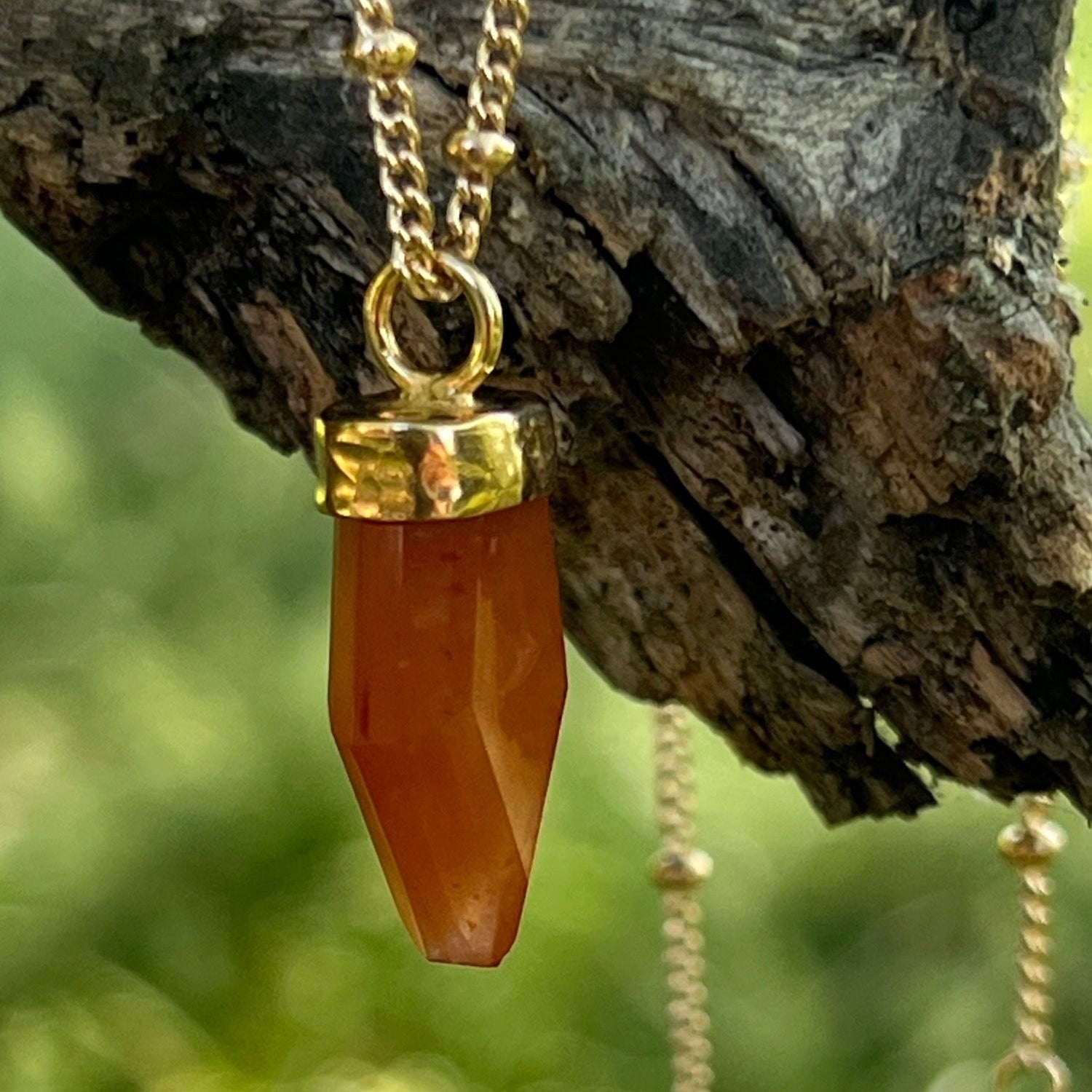Mini Temple Pendant Golden Rutil or Carnelian