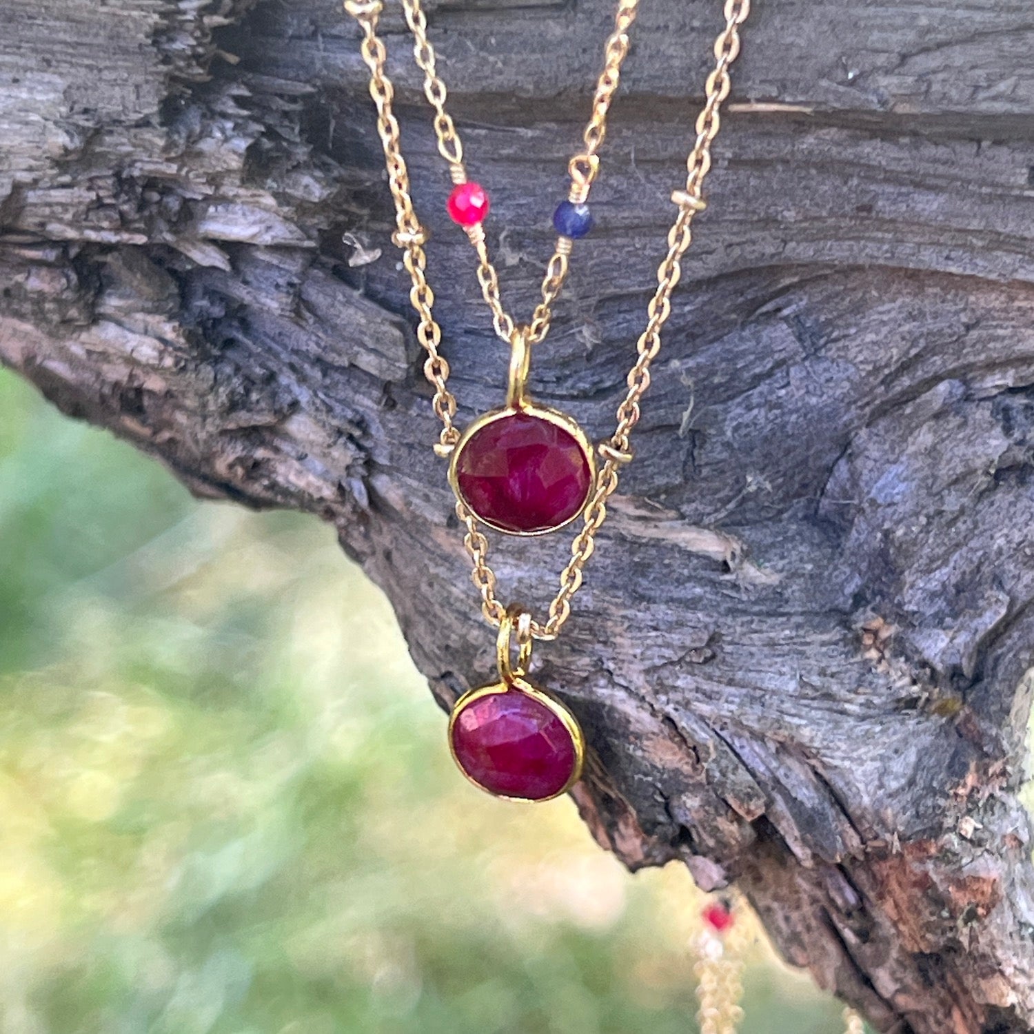 Astro Ruby Pendant on rosary or chain