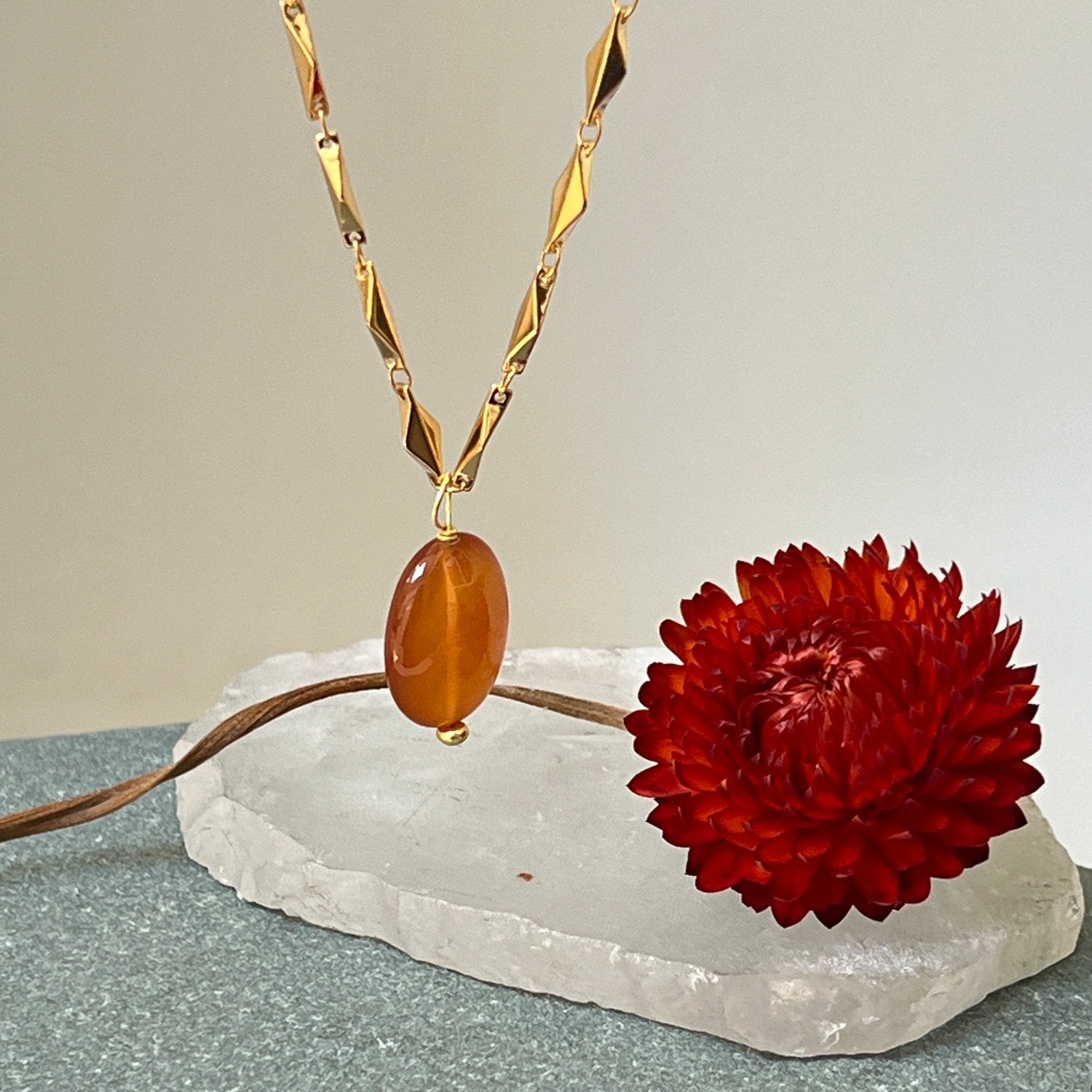 Paola Chain With Earthy Orange Agate