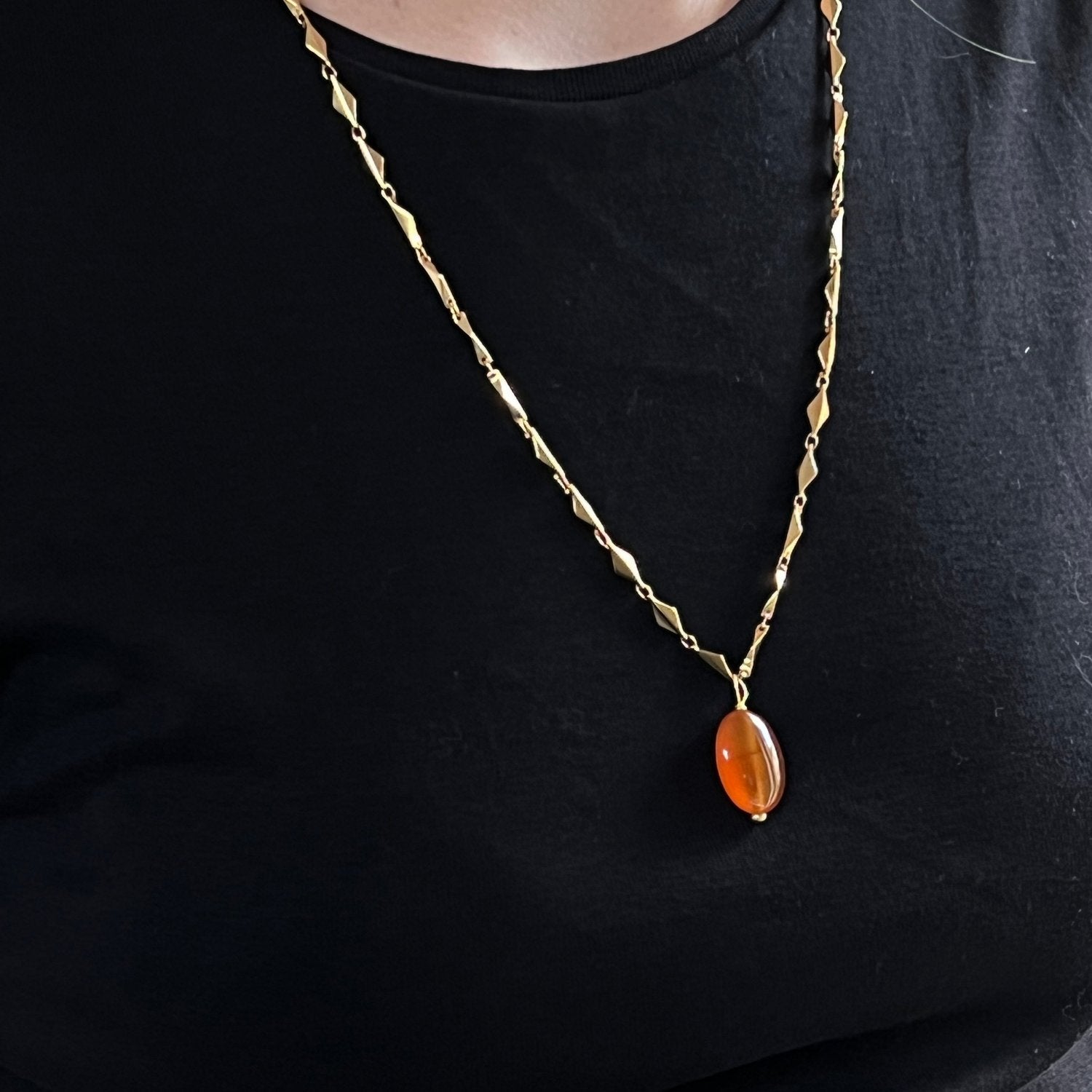 Paola Chain With Earthy Orange Agate