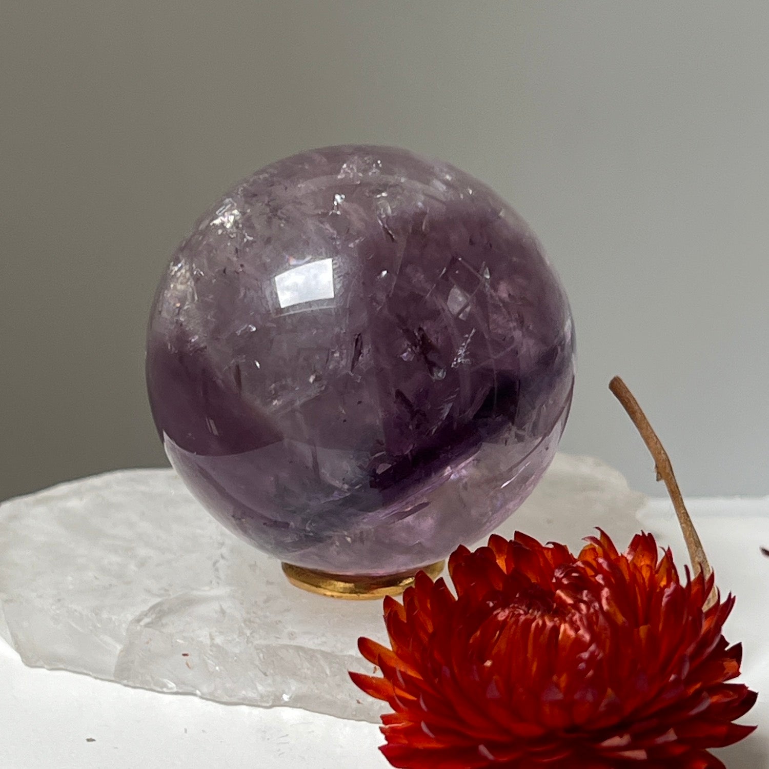 Unique Amethyst Crystal Phantom ball from Brazil