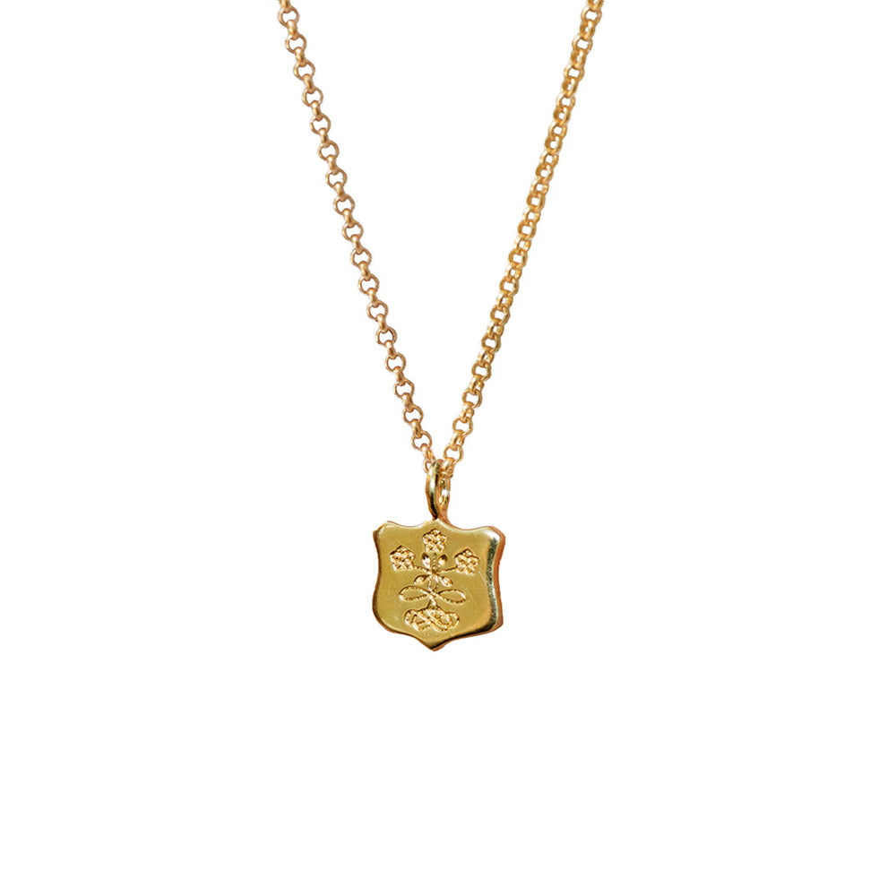 Infinity Flower Crest Medal Charm