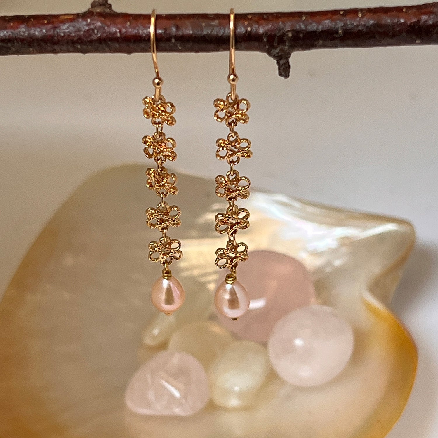 Infinity Freshwater Pearl Earrings