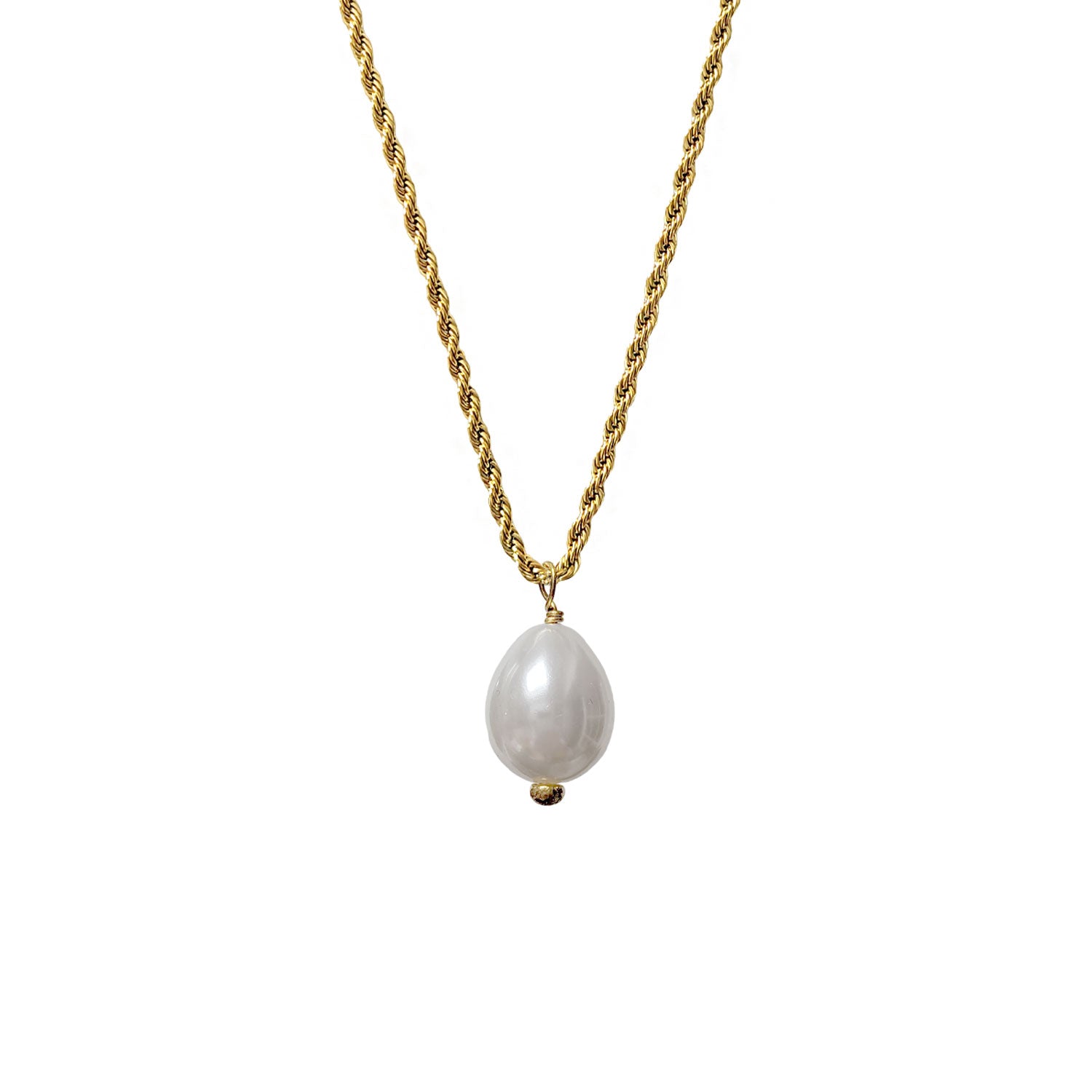 Iris Mother of Pearl Teardrop on Rope Chain