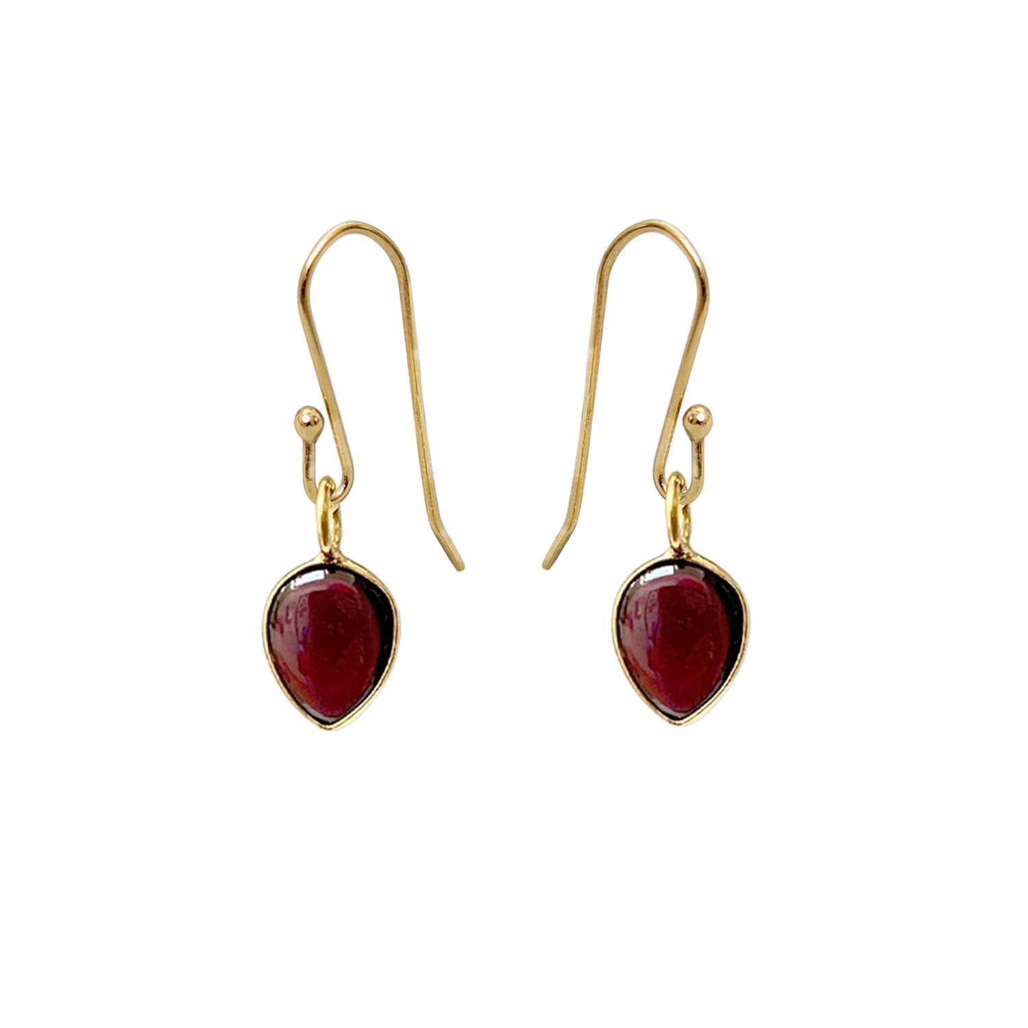 Julia Smooth Garnet Drop Earrings