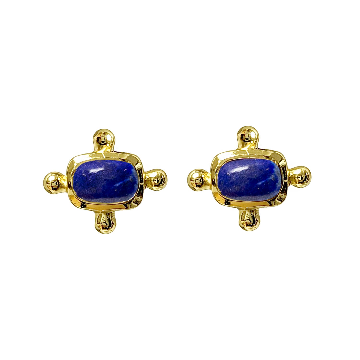 Beatriz Lapis Lazuli Cabochon Stud Earrings