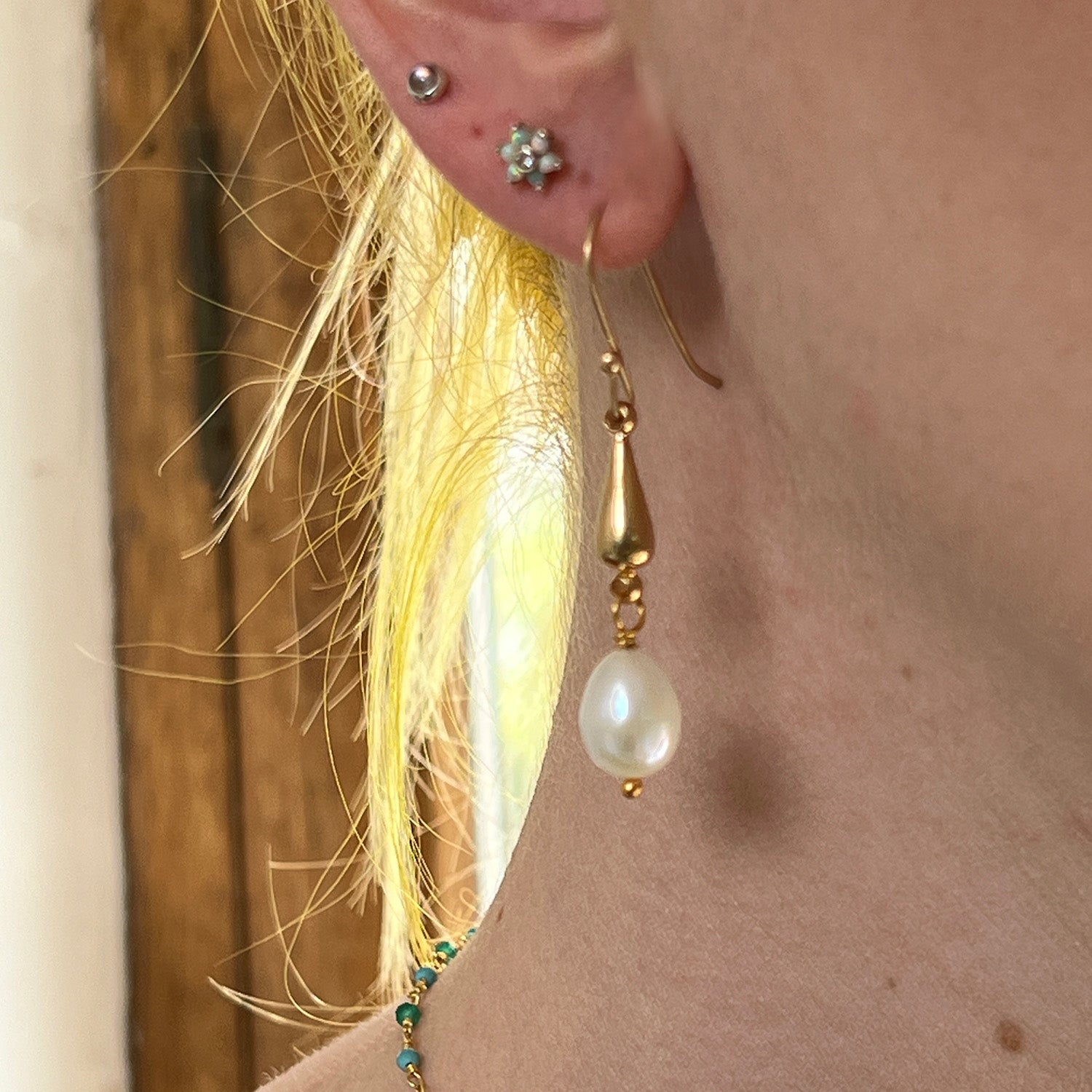 Josephine Earrings with Freshwater Pearl