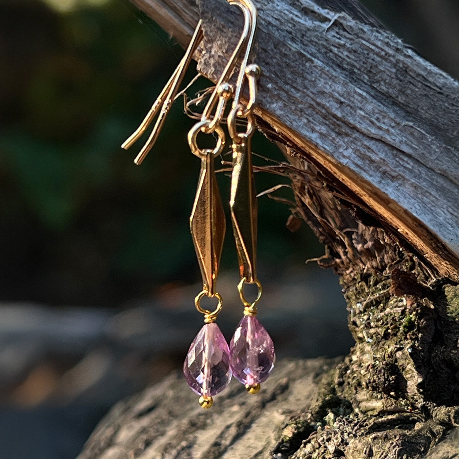Limited Edition Amethyst Geometric Earrings