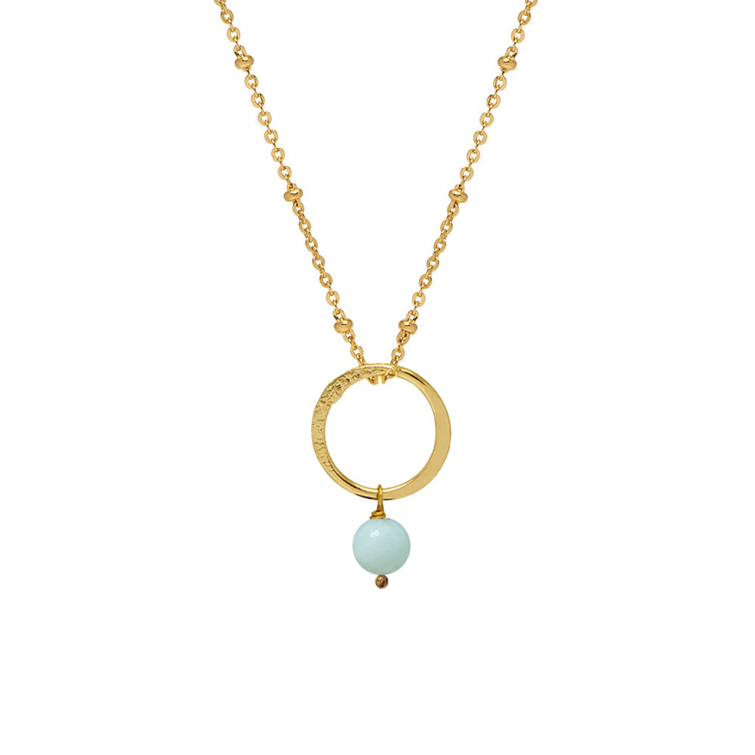 Lottie Amazonite Pendant on Short Satellite Chain