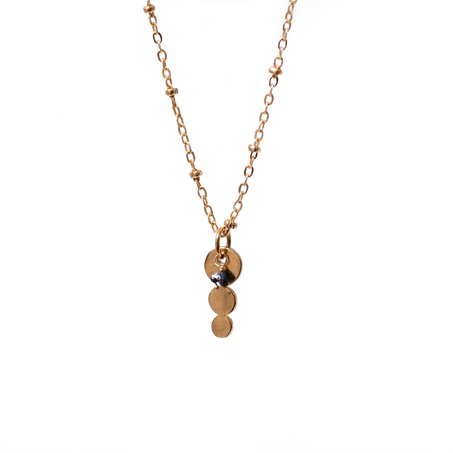 Trilogy Pendant on short satellite chain