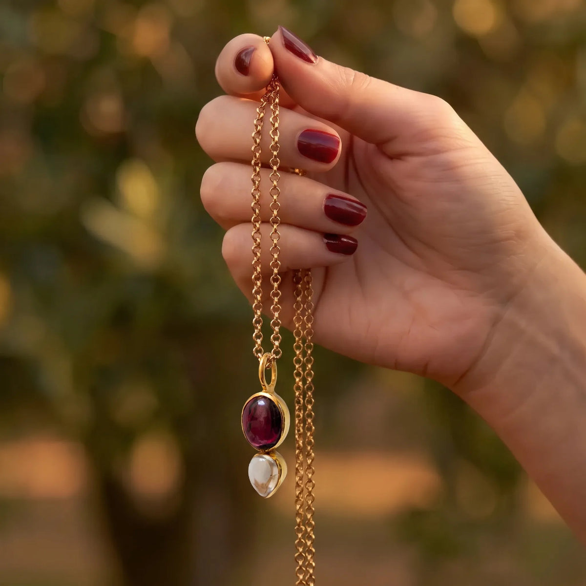 Shakti Pendant Garnet & Citrine