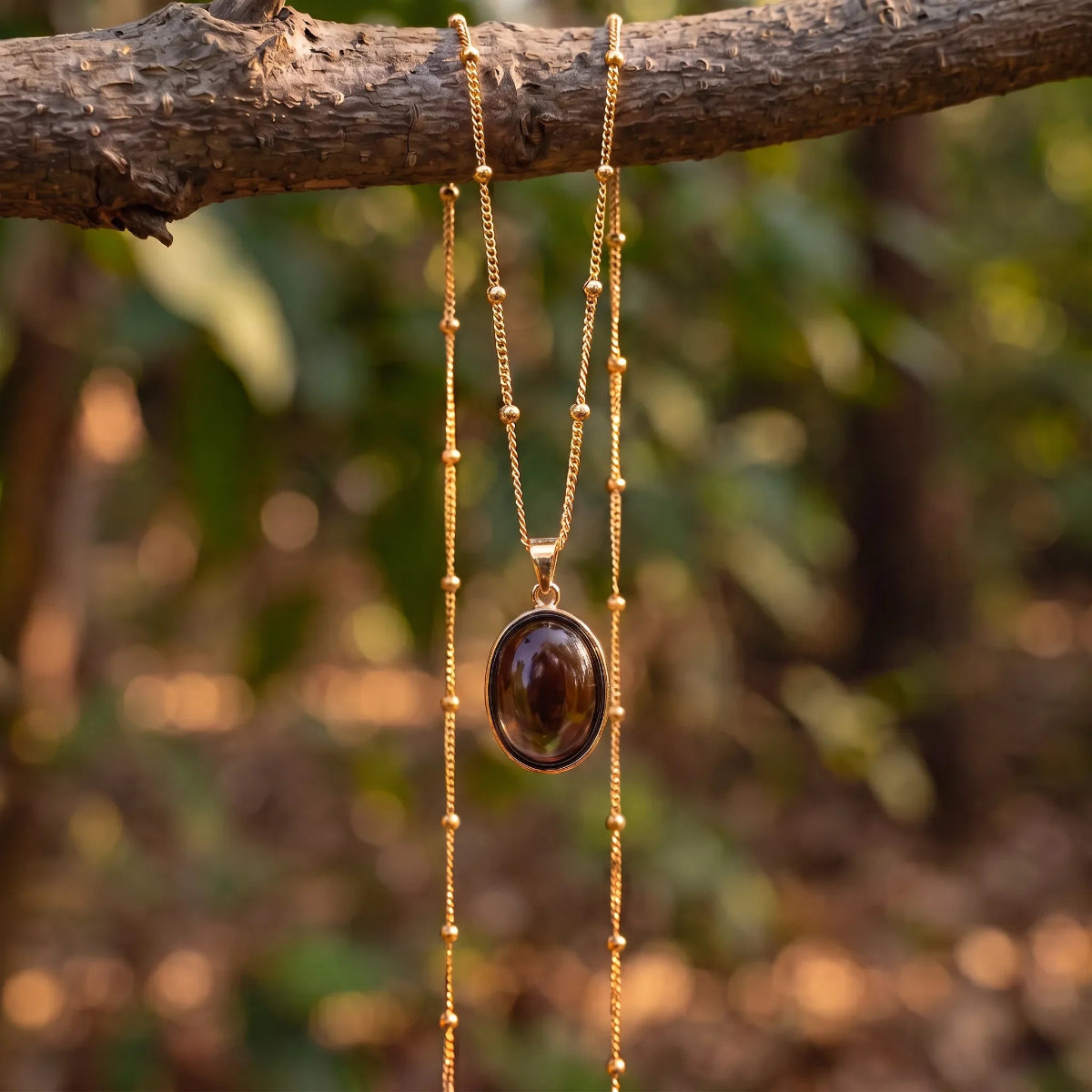 Freeform Smokey Quartz Bezel set pendant