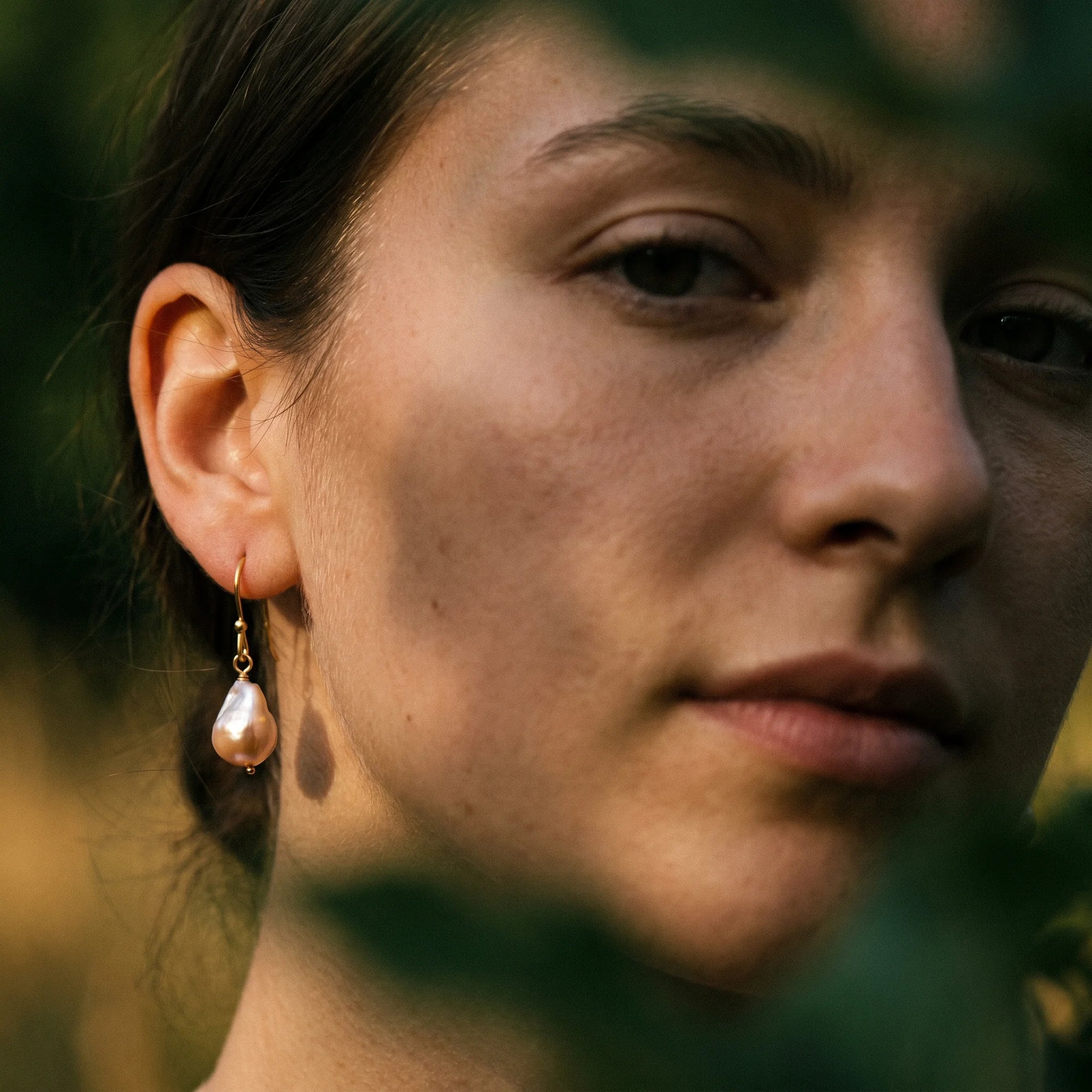 Freeform Iridescent Freshwater Pearl Earrings