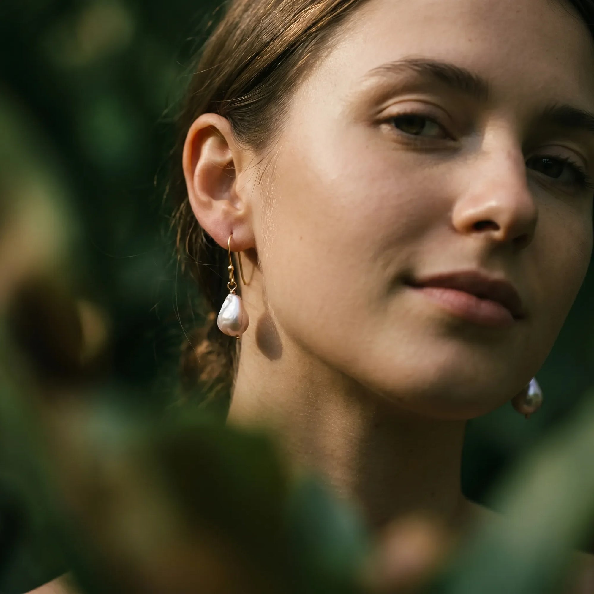 Freeform Iridescent Freshwater Pearl Earrings