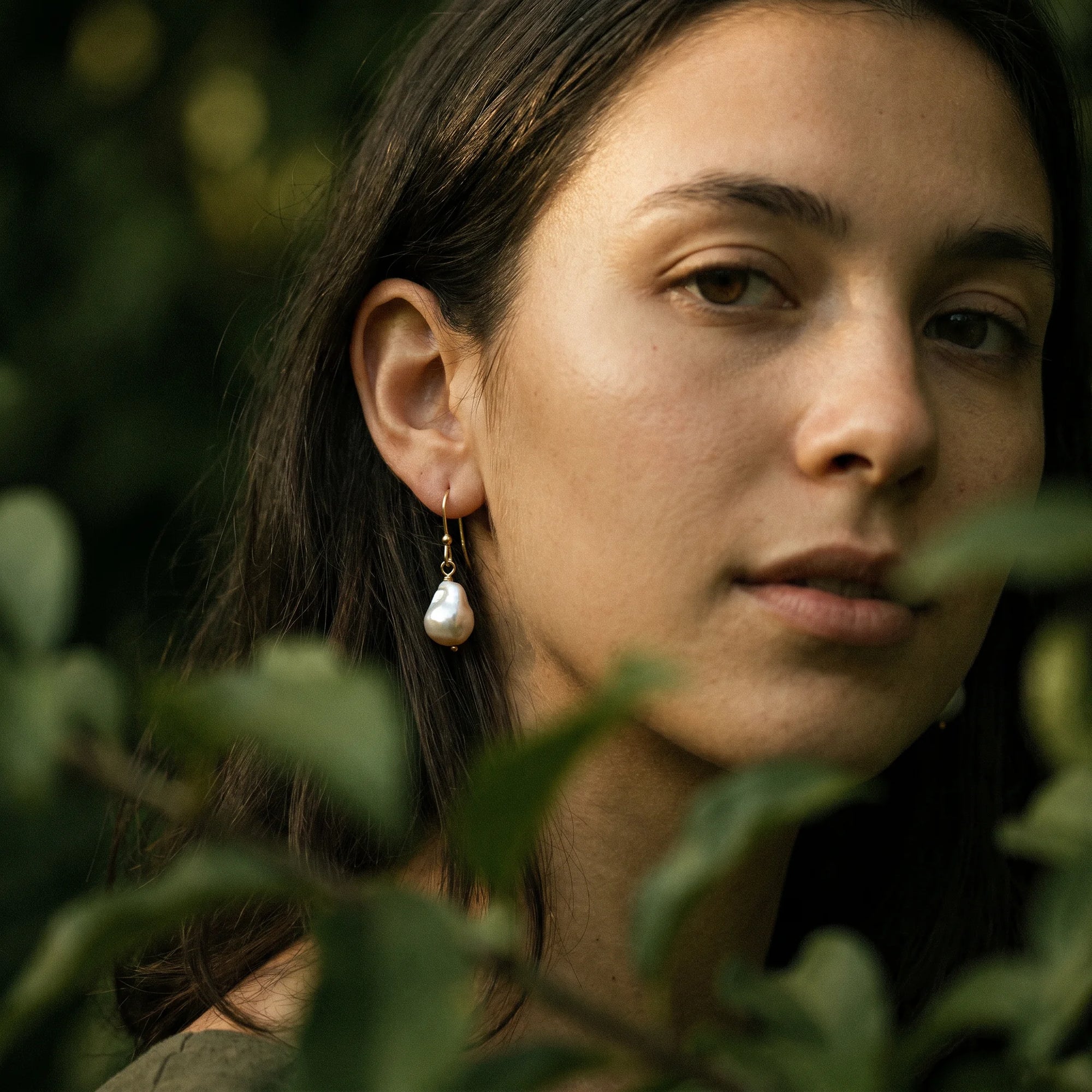 Freeform Iridescent Freshwater Pearl Earrings