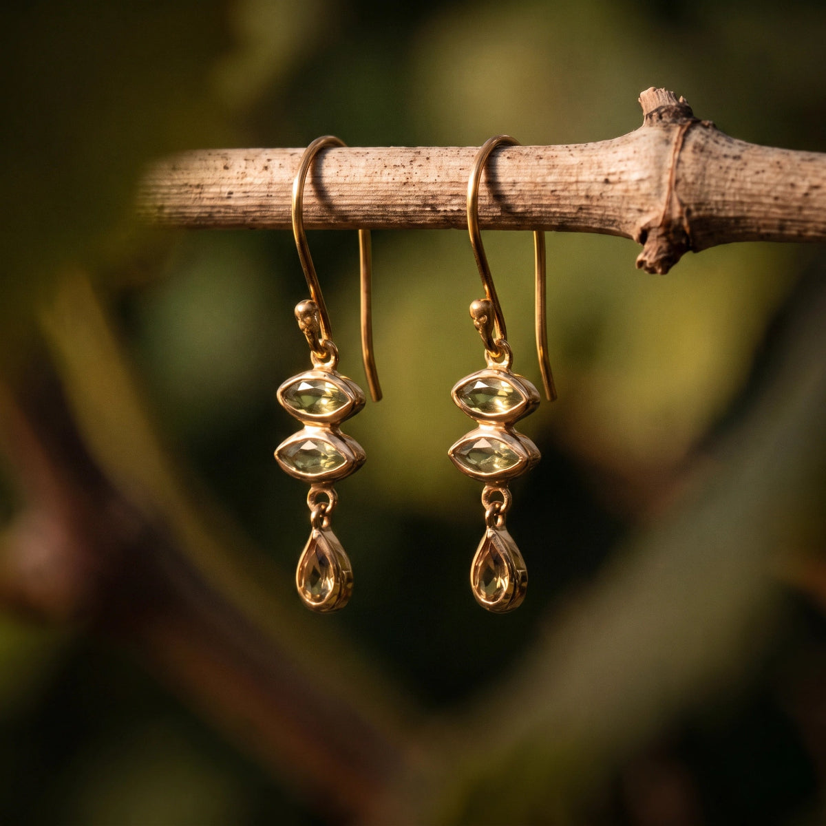 Lucy Earrings — Peridot & Citrine