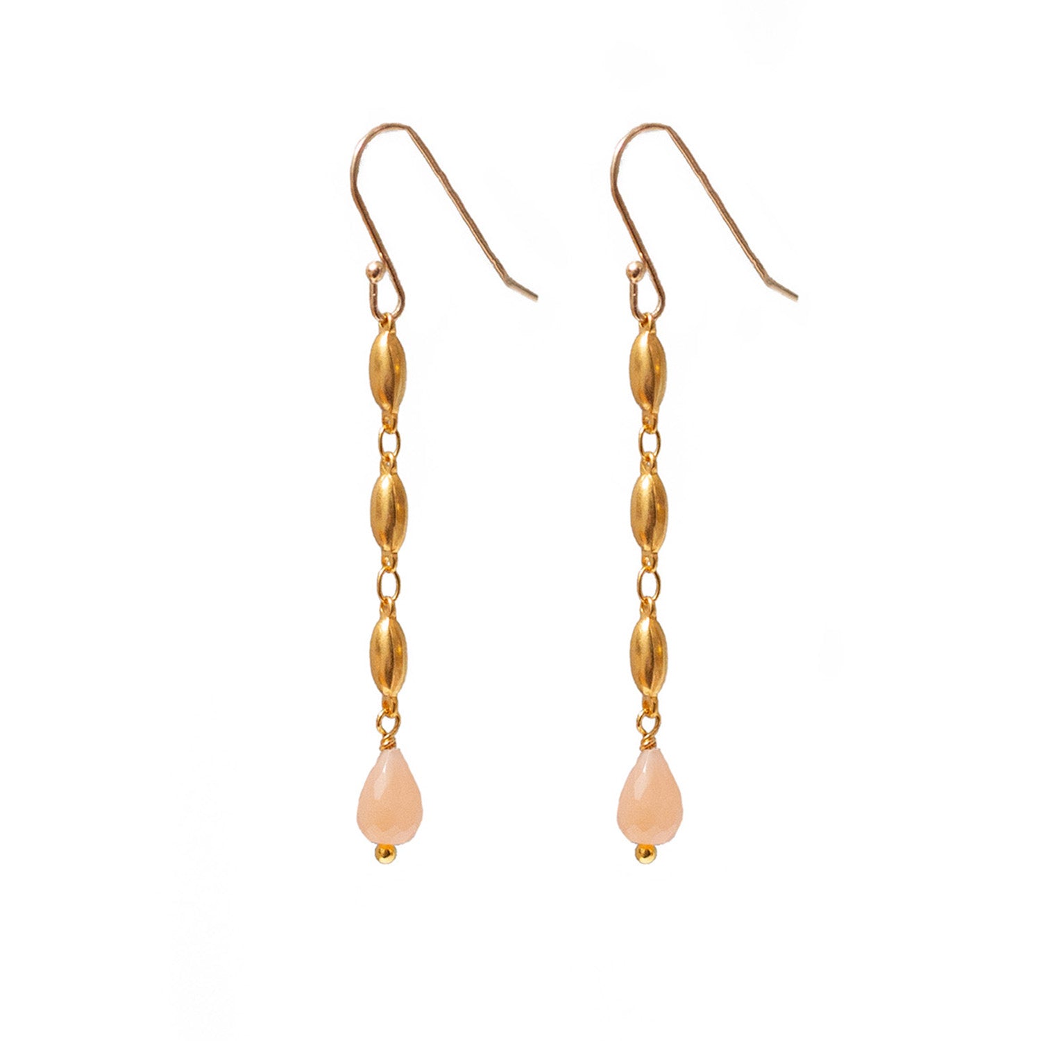 Pepin Earrings With Peach Moonstone