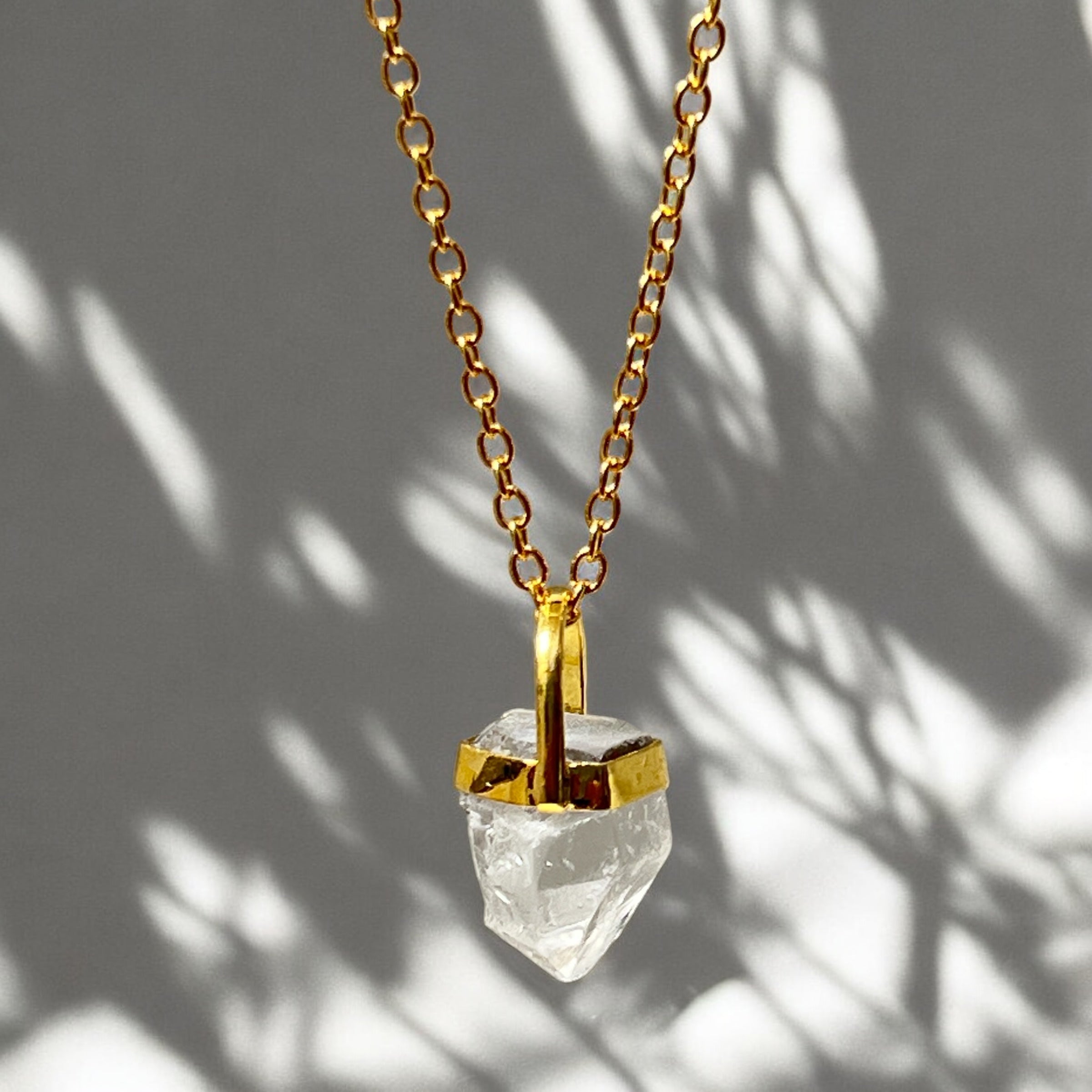 Raw Short Rock crystal on simple chain