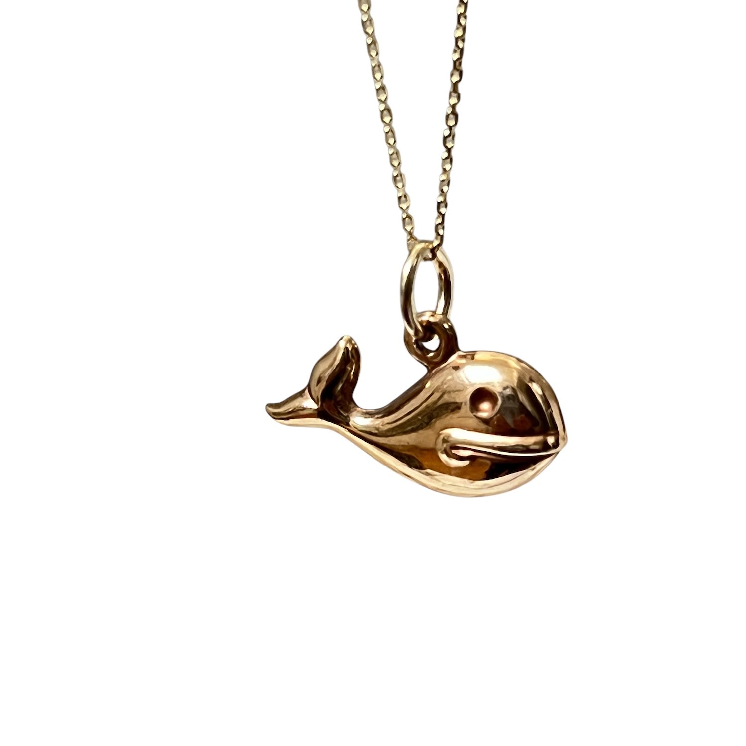 Whale charm 9 K gold vintage on 9K gold chain