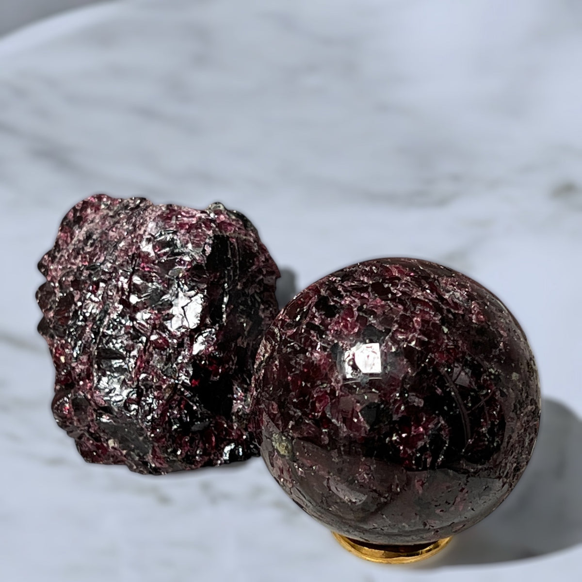 Pyrope Garnet Raw or Tumbled Sphere