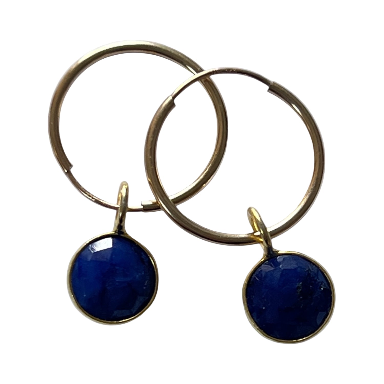 Gold Fille creole with astro sapphire