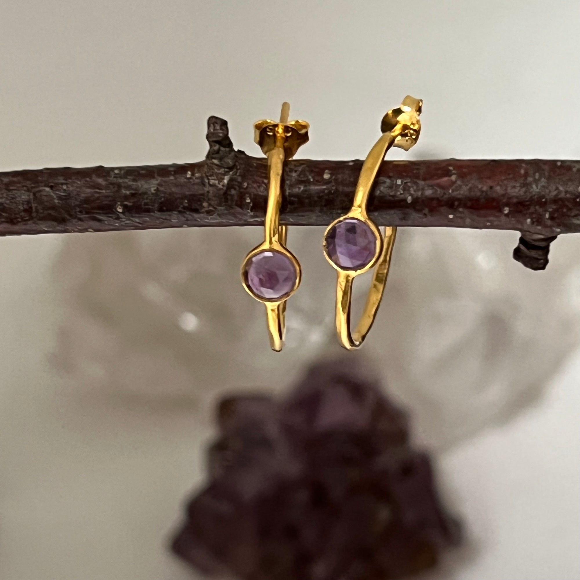 Polki Cut Creole Earrings
