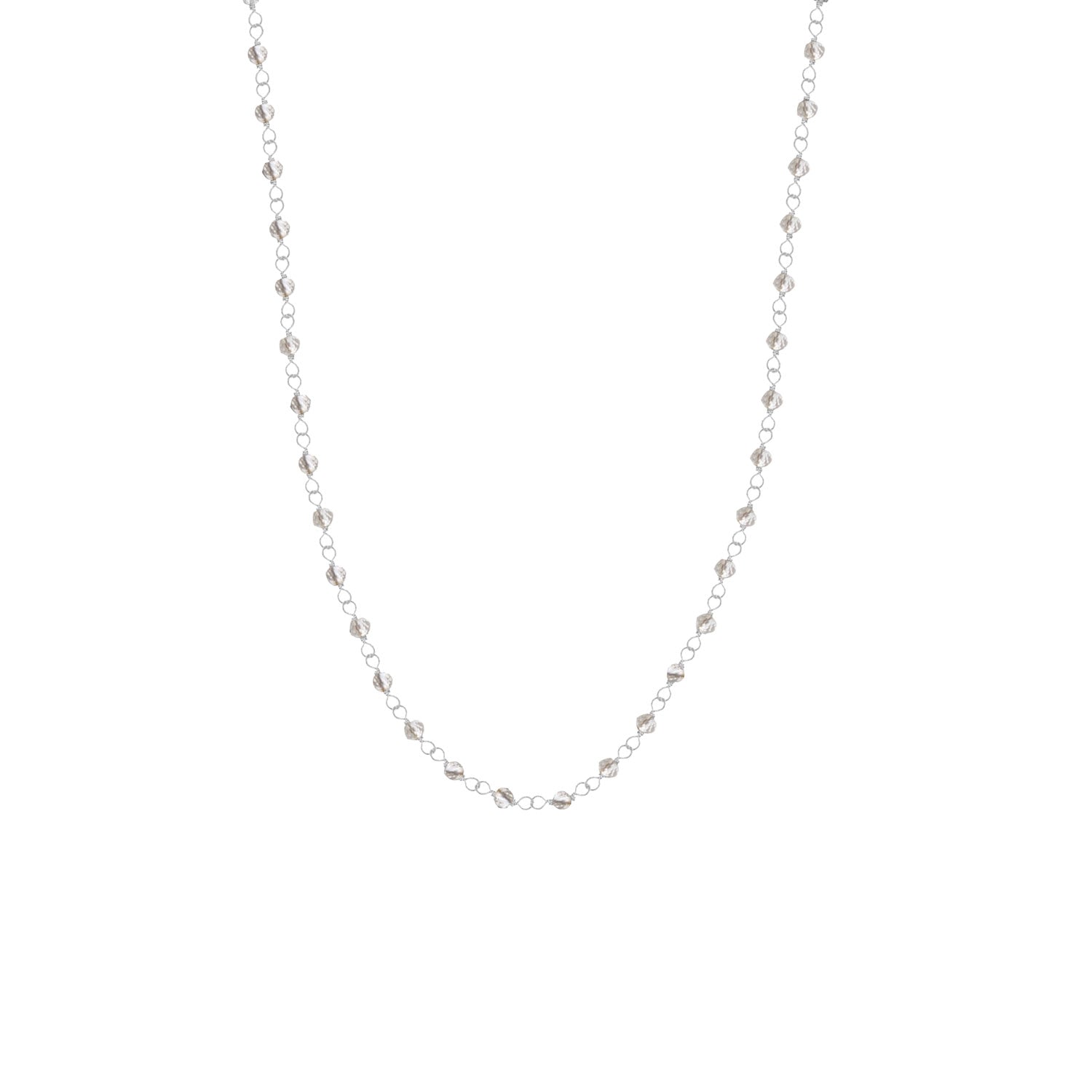 Rosary Pale Grey Labradorite in Sterling Silver