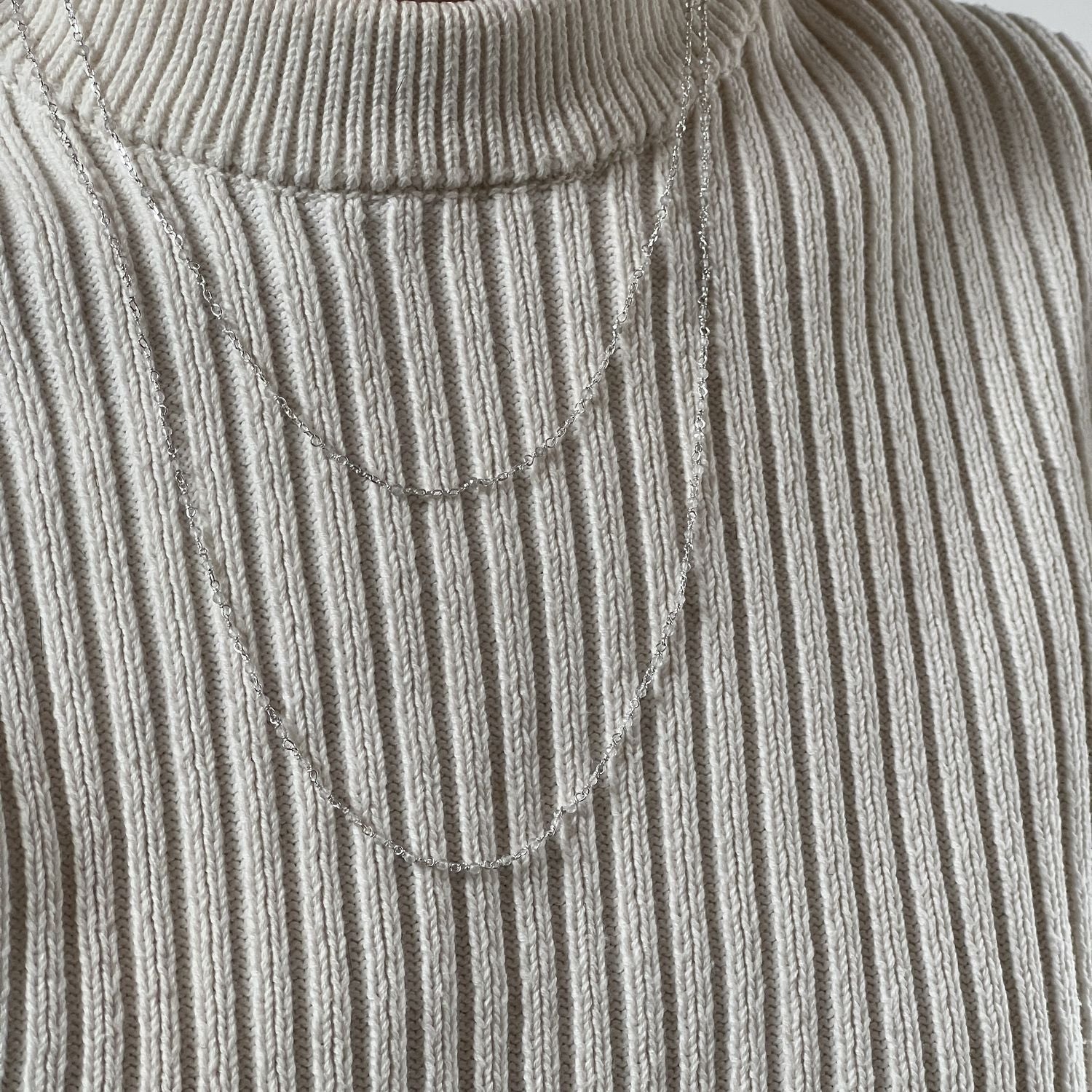 Rosary Pale Grey Labradorite in Sterling Silver