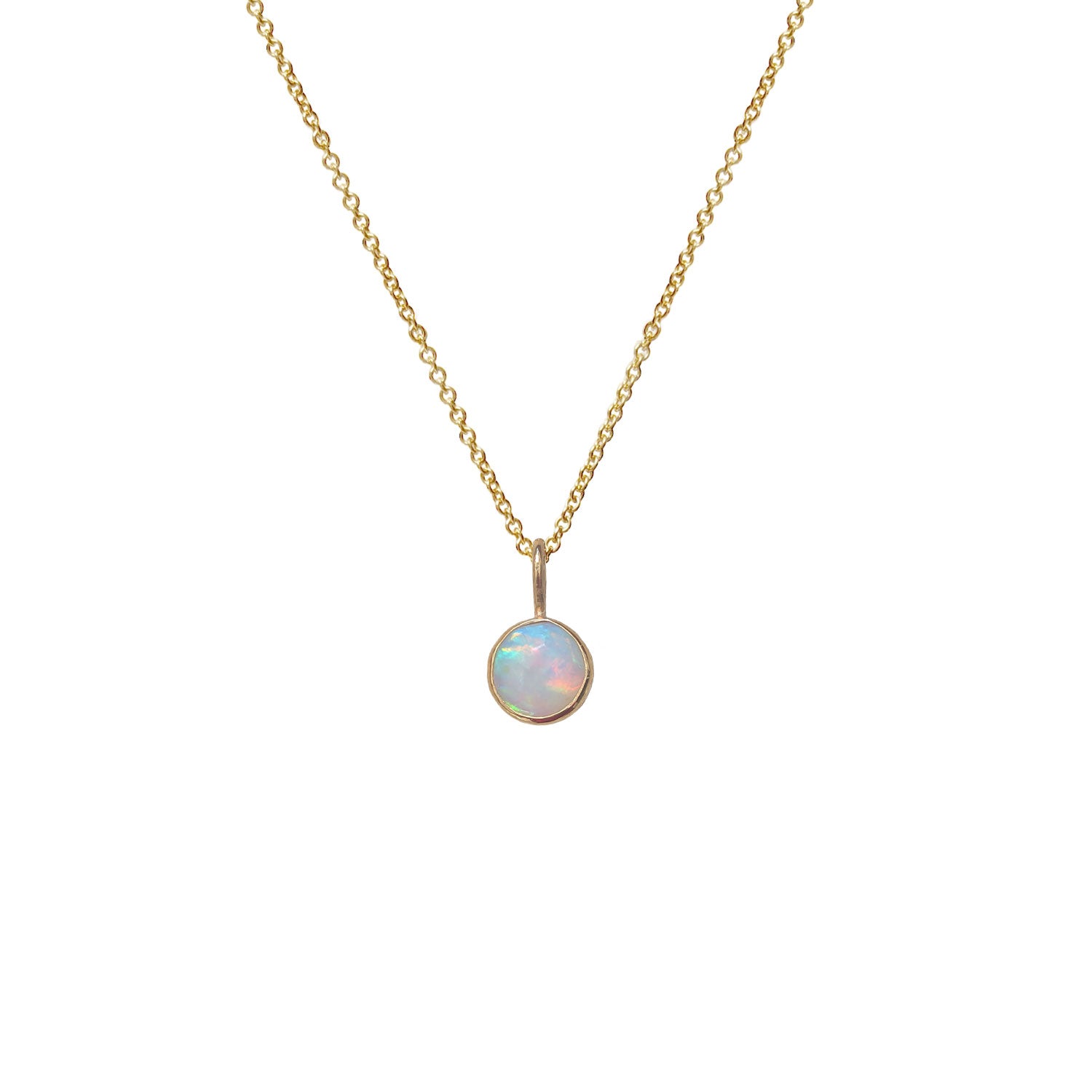 Unique Small Round Opal from Ethiopia on Gold Filled Chain