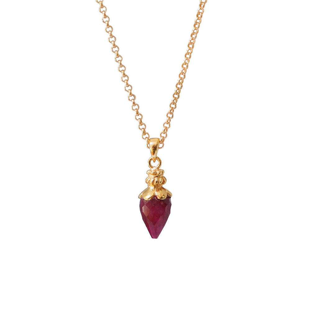 Sweet Pink Sillimanite Pendulum Pendant On Short Baby Belcher