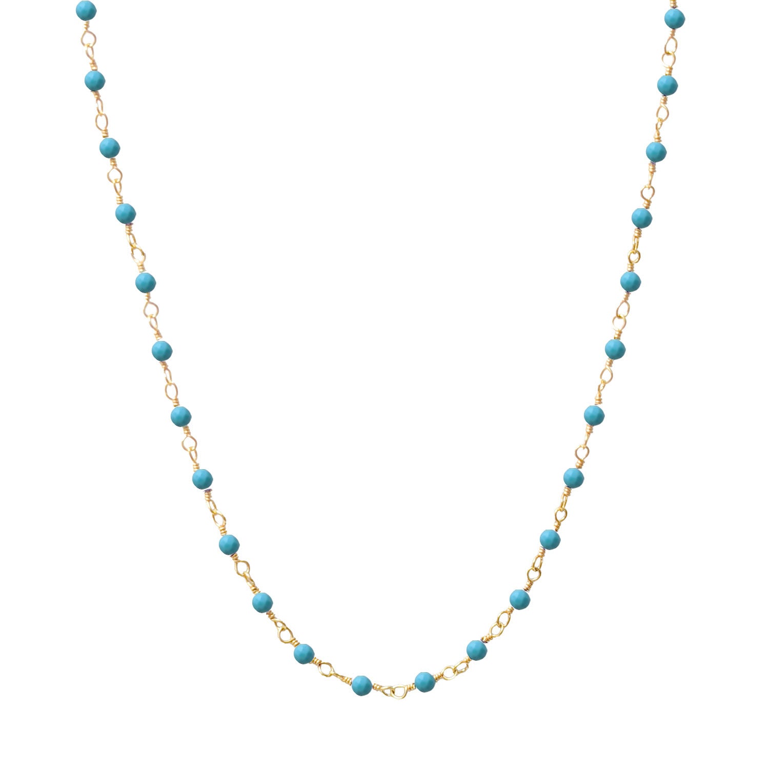 Howlite Turquoise Rosary Chain - Short