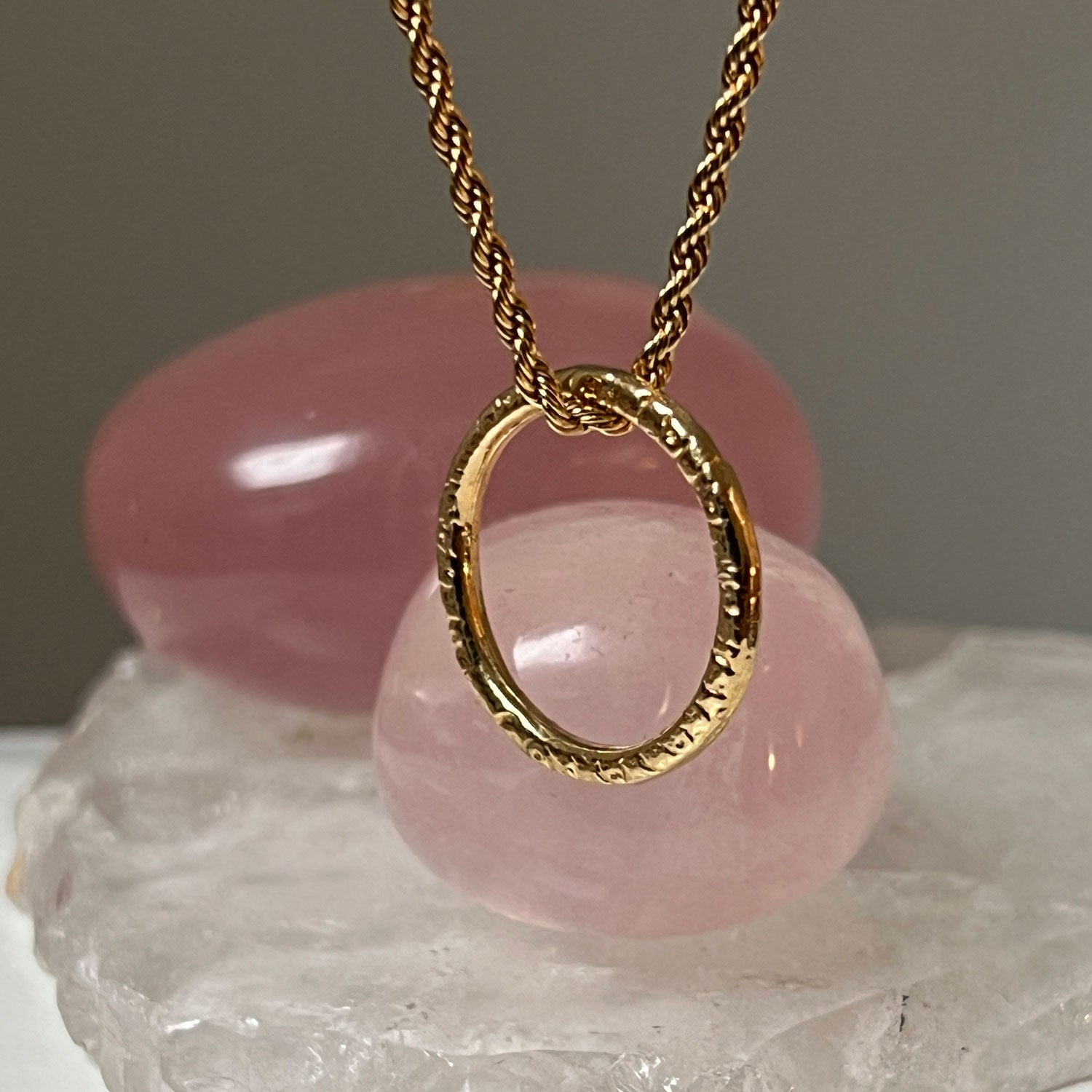 Victorian Ring Pendant on Long Rope Chain