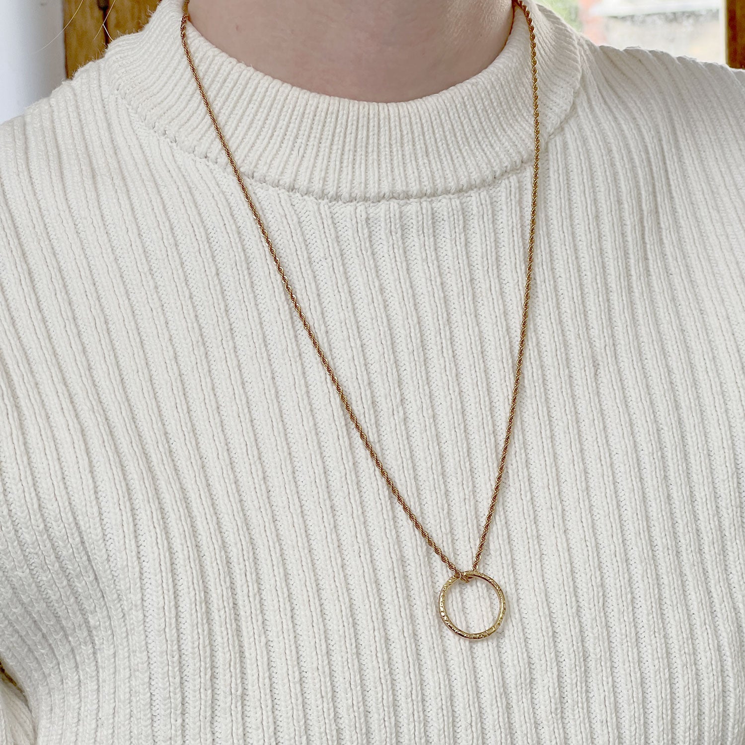 Victorian Ring Pendant on Long Rope Chain