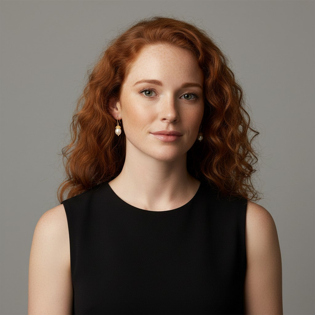 Acorn Freshwater pearl Earrings