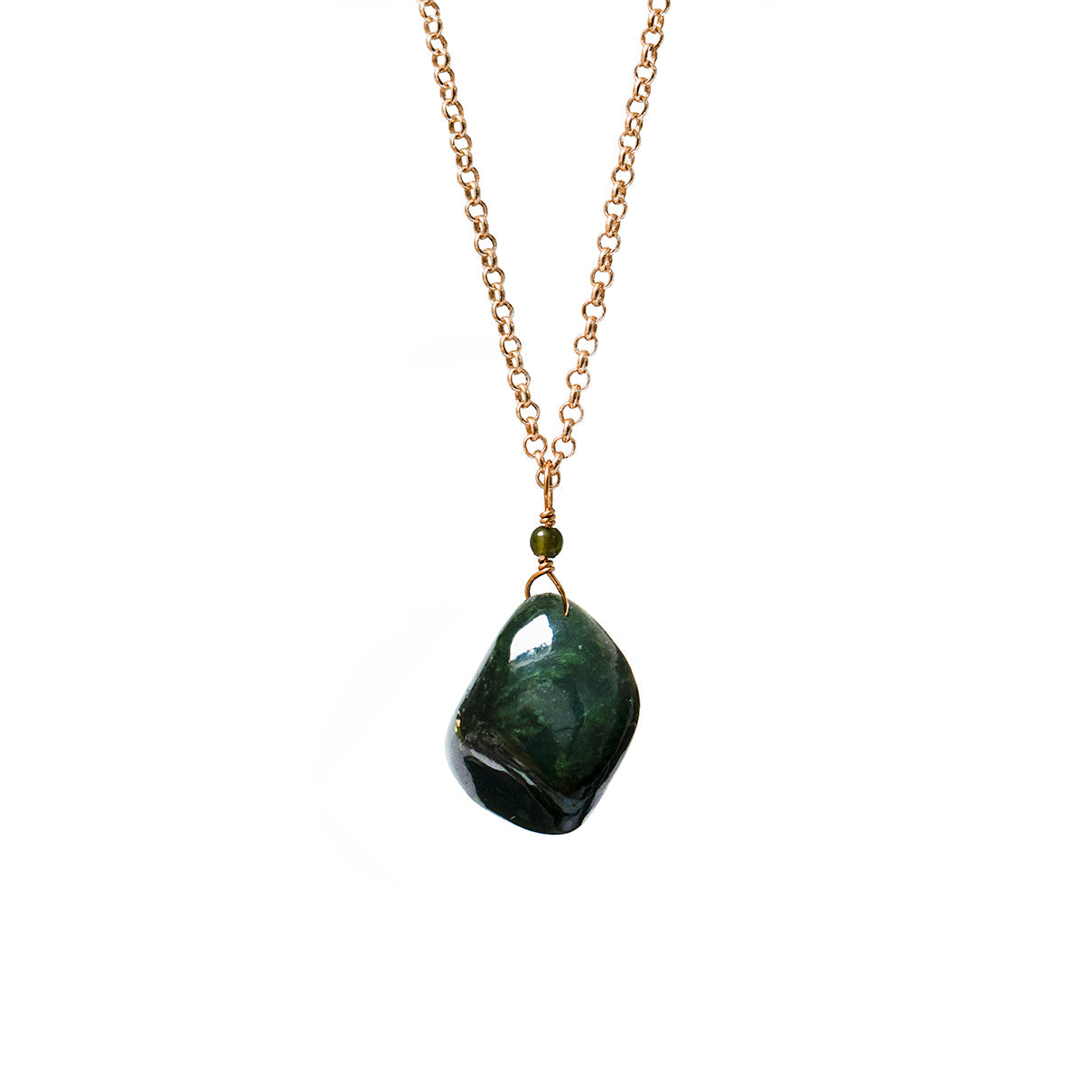 Alaskan Jade Pebble on Belcher chain