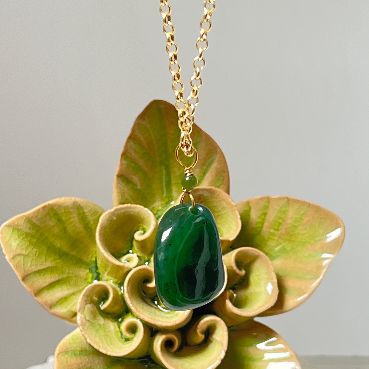 Alaskan Jade Pebble — Belcher Chain