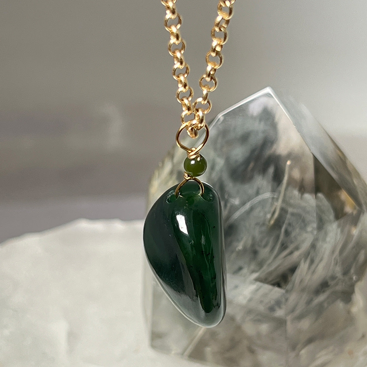 Alaskan Jade Pebble — Belcher Chain