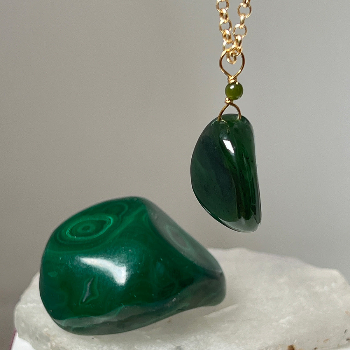 Alaskan Jade Pebble — Belcher Chain
