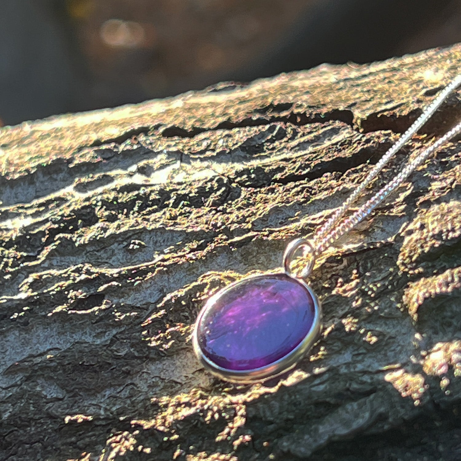 Amethyst Coin Pendant — Sterling Silver