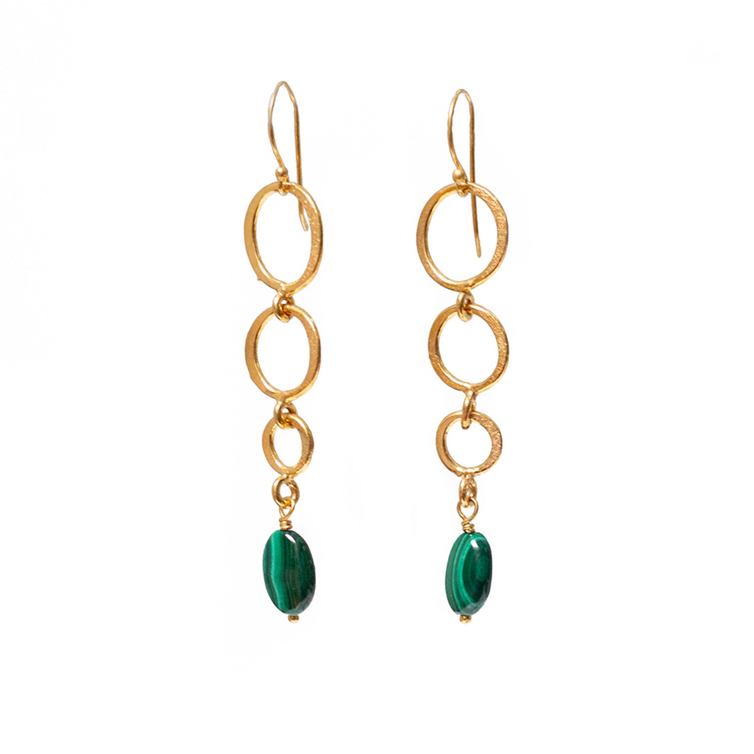 Anita Long Earrings Malachite