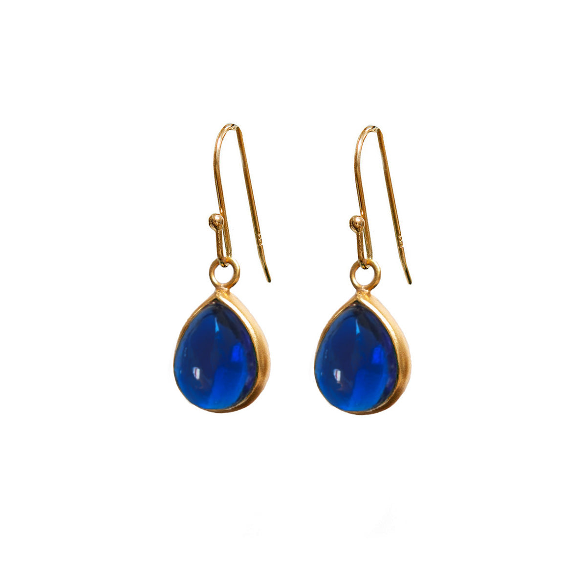 Blue Glass Teardrop Earrings