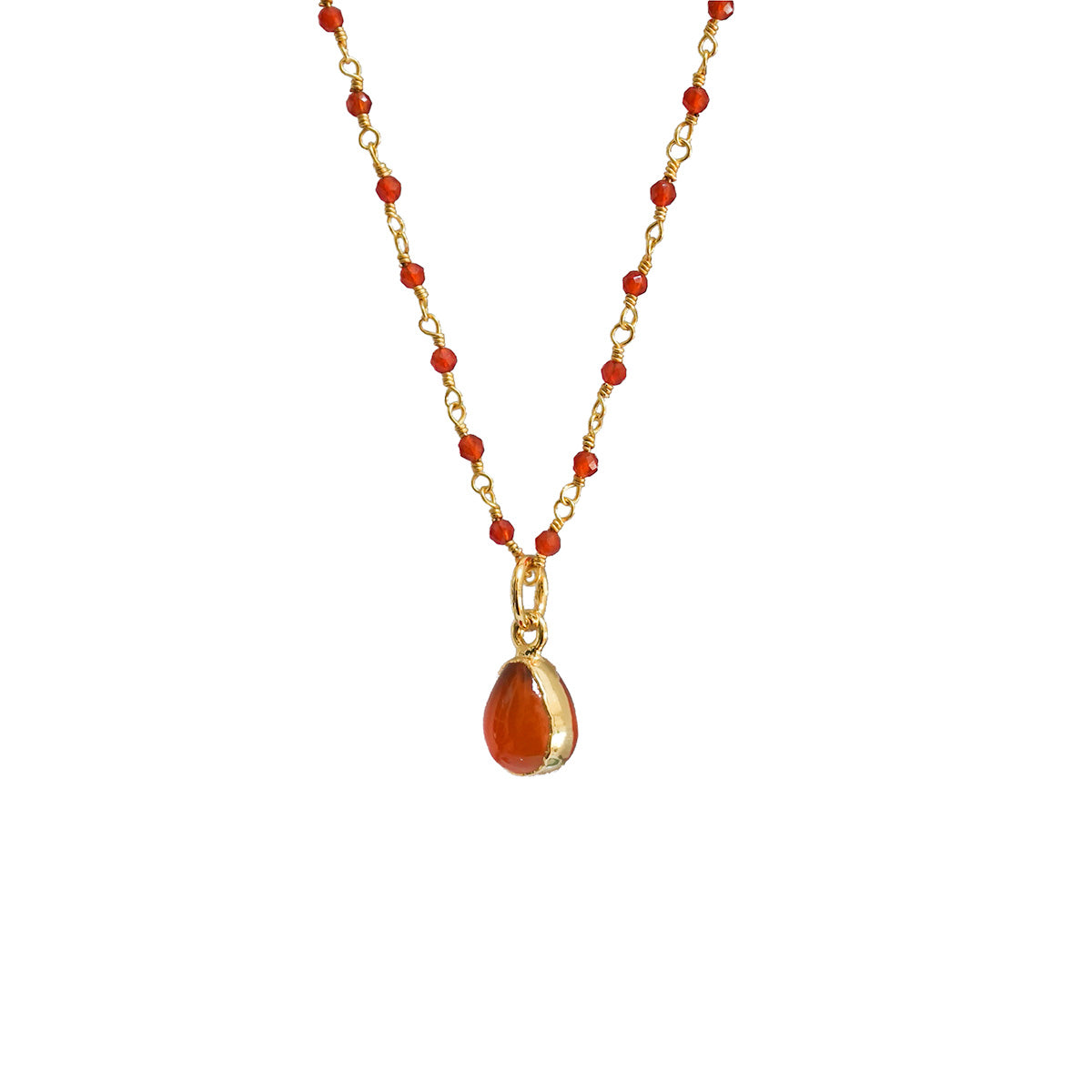 Iggy Carnelian Pendant On Short Carnelian Rosary