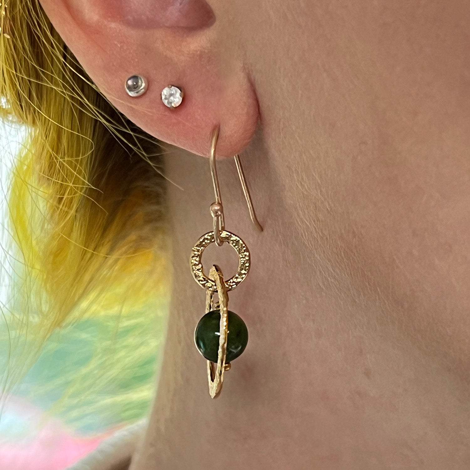 Taya Green Nephrite Jade Earrings