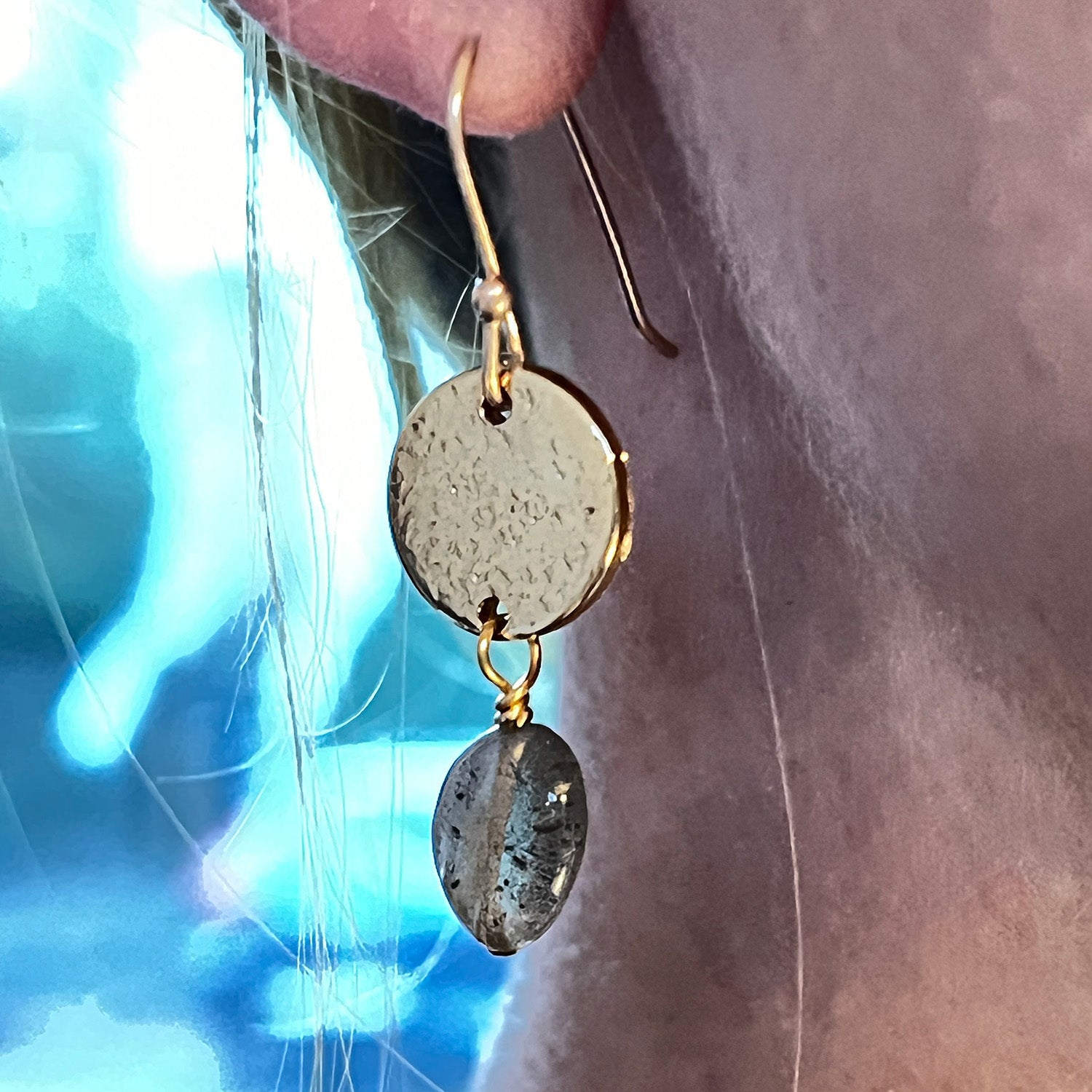 Harmonia One Stone Labradorite Earrings