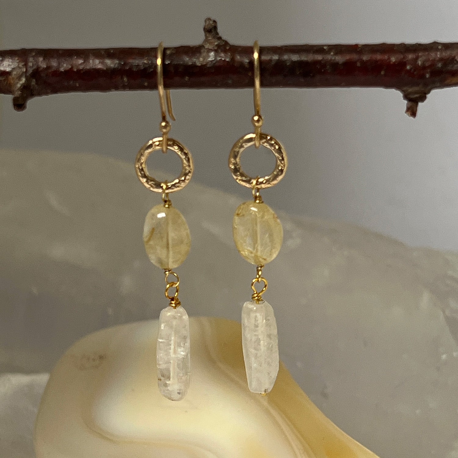 Gita Rutilated Quartz Drop Earrings