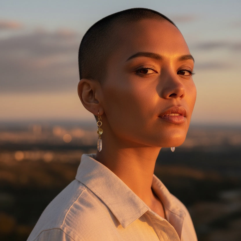 Gita Rutilated Quartz Drop Earrings