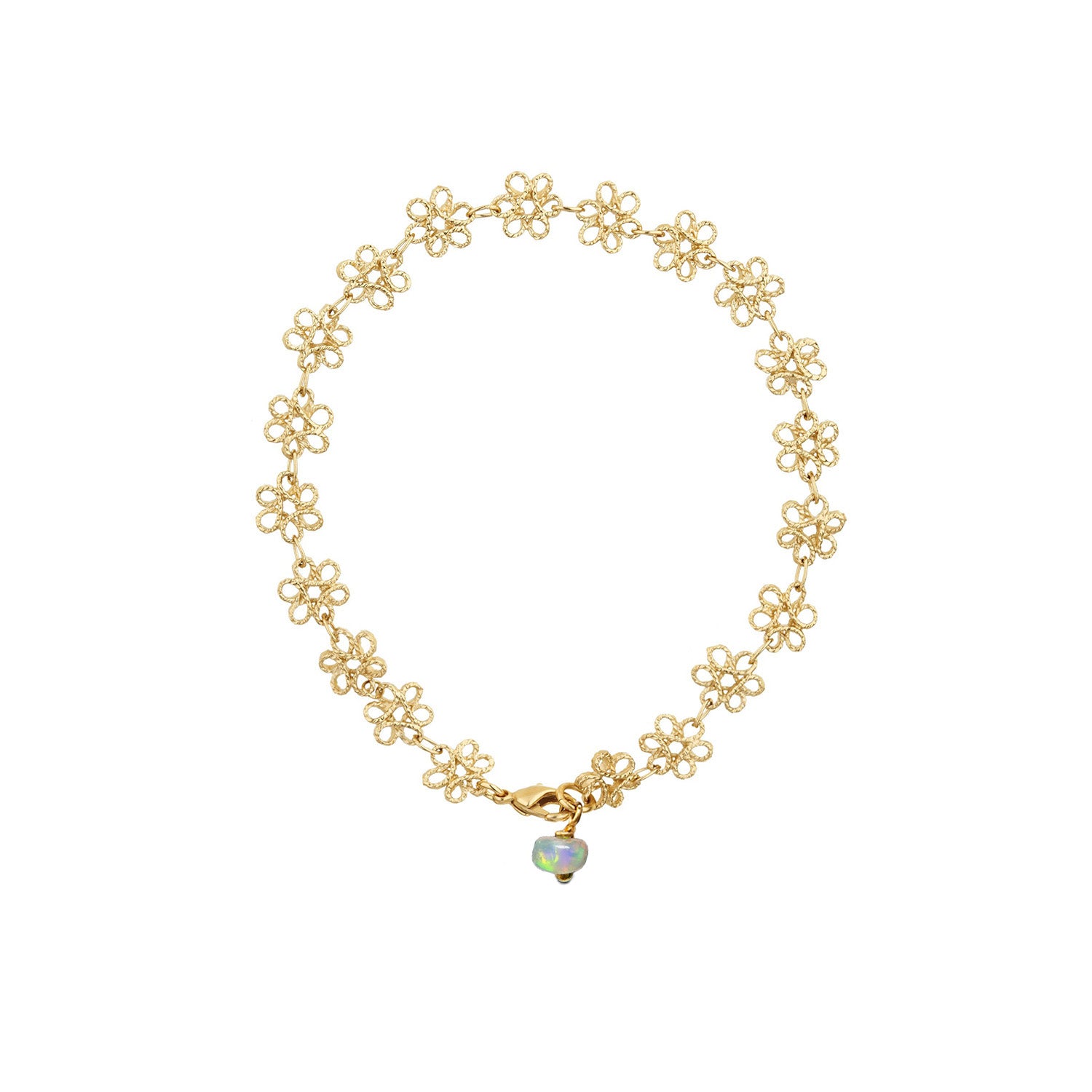 Infinity Bracelet With Opal, Ruby Or Green Diopside