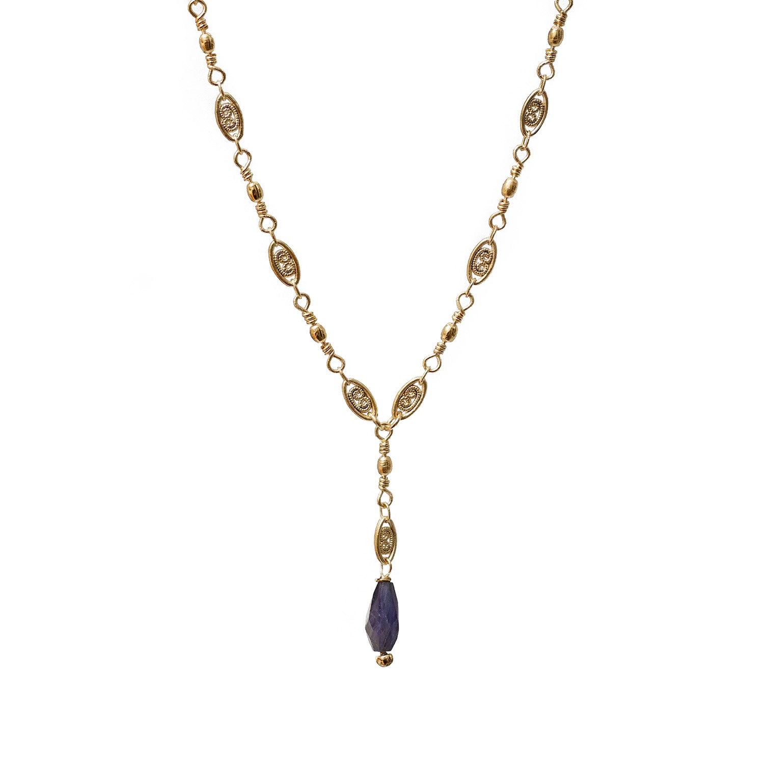 Louise Chain With Iolite Pendant