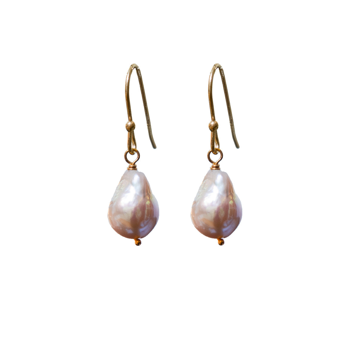 Freeform Iridescent Freshwater Pearl Earrings
